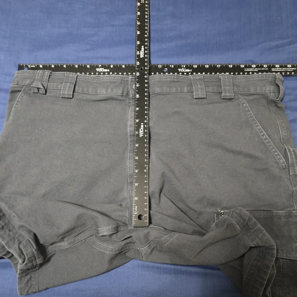 Duluth Trading Co. Shorts Mens 46 Gray Flex Fire Hose Cargo Canvas Workwear